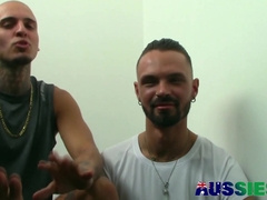 Tattooed Australian Dean Martin And British Leo Blows Each Other Man Meat