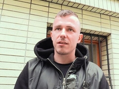 Dude with hard tats riding a stranger's cock eagerly