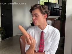 Austin Scholar Femboy Please Himself With A Huge Dildo