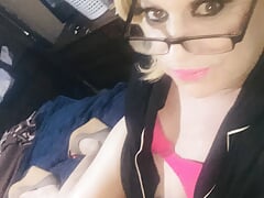 Crossdresser Krissy Sweets compilation wearing sexy high heels and lingerie
