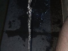 Cock out and pissing