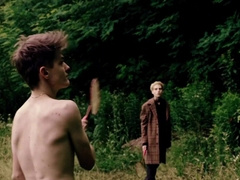 Summer walk. School pals, outdoor activities. Have Fun rackets and shuttlecock