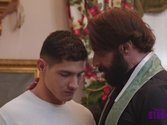 Staghomme Suspended magnificent priest Scott Carter plows young youngster without a condom