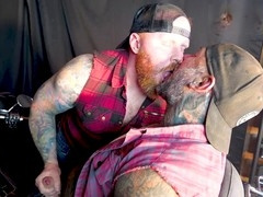 Gay biker, big muscles, cigar bear