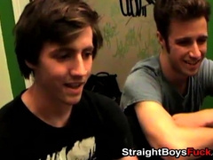 Horny babe deep throated big fat dicks in wild threesome