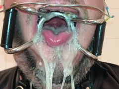 Throating a Lengthy Fuck Stick with Braces Headgear Spidergag and more