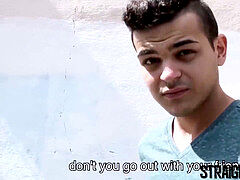 straight Latino guy cums rigid while being barebacked in pov