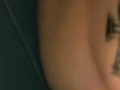 Dirty guy Justin oozed cum after wanking his long hard prick in the bathroom