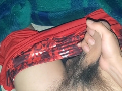 POINT OF VIEW young stud unshaved thicket frolicking with boner