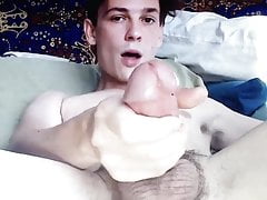 Young skinny twink big cock shoots a big cum load