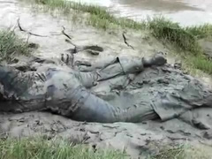 dirty play in mud (boot & mud fetish)