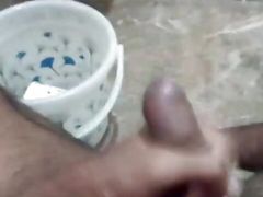 Naughty guy masturbating in Neighbours washroom desi indian lund