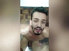 Painting my friend with cum :)