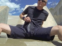 Public Piss and Cum in Shorts