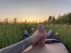 In the grass