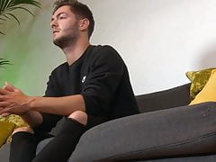 Jonah O'Pry licks his finger & begins playing with his ass