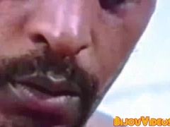 Office stud swaps head with hung black guy before cumming