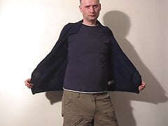 Kudoslong strips to underwear and t-shirt and wanks as he putts them on his cock and around his neck