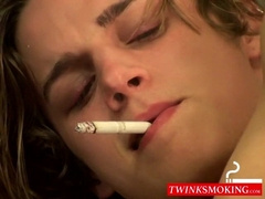 Ayden James solo cockstroking while smoking cig butt