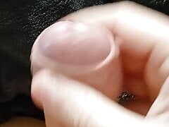 Handsome guy jerking off at home