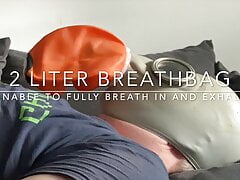 BHDL - N.V.A. GASMASK NO.1 - BREATHPLAY TRAINING - 2 LITER BREATHBAG UNABLE TO FULLY BREATH IN AND EXHALE