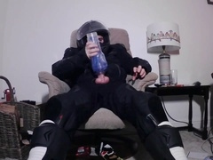 Using a Fleshlight in Biker Gear