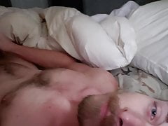 Jerking a load from my hairy cock