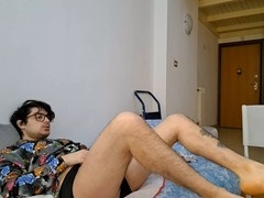 Big dick daddy dominates gay feet with huge dildo in foot fetish frenzy