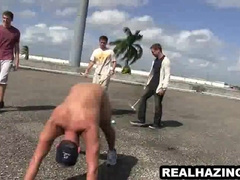 Gang Of Frat Guys Getting Used As Croquet Leans