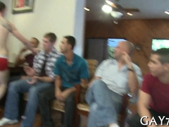 Soiree Studs gets pounded hard by a group of guys in a wild, steamy, and cum-filled party