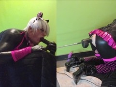 Massive strap-on, fucking machine, and E-Stim dilator drive me to climax