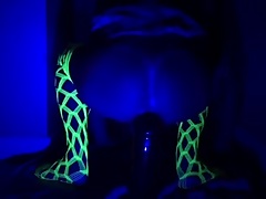 Black light black dildo