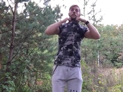 German Boy Jerks Off Completely Naked In Public Outdoors Cum Masturbation Forrest Woods Huge Muscle Handsome Small Big