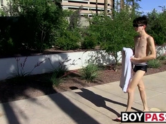 Skinny dude puts a toy in his hungry love hole and he moans