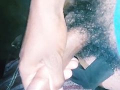 Huge cumshot handjob
