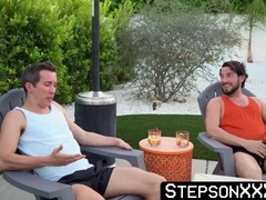 StepsonXXX.com - Bearded stepdad Derek Allen plows his stepson in threesome