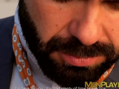 Hunk in suit and tie rimmed and fucked from behind