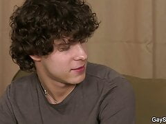 Gay first time sex experience for hetero curly boy