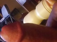 Playing with my cheap pocket pussy