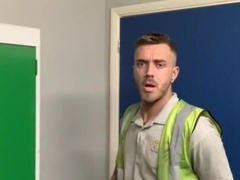 Engineer stroking at work