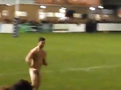 Naked on the court during play
