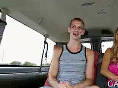 naughty sausage riding inwards a car