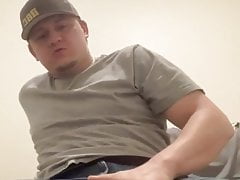 straight redneck shows off his big uncut cock