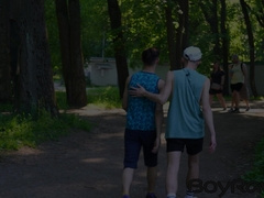 Blonde hottie Angel Abell double stuffed with Russian cock