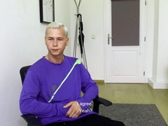 Bleached twink ass-fucked on the desk