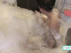 Uber-Cute Brown-Haired Xander Jerks His Rock-Hard Knob After Showering!