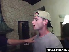 College hunk getting hazed by sucking some cocks