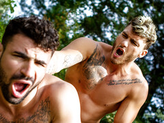 Outdoor boning with two guys and a drone