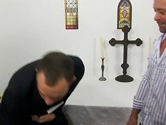 Naughty pastor fucks around with a guy