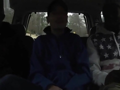 White gay enjoys two huge cocks